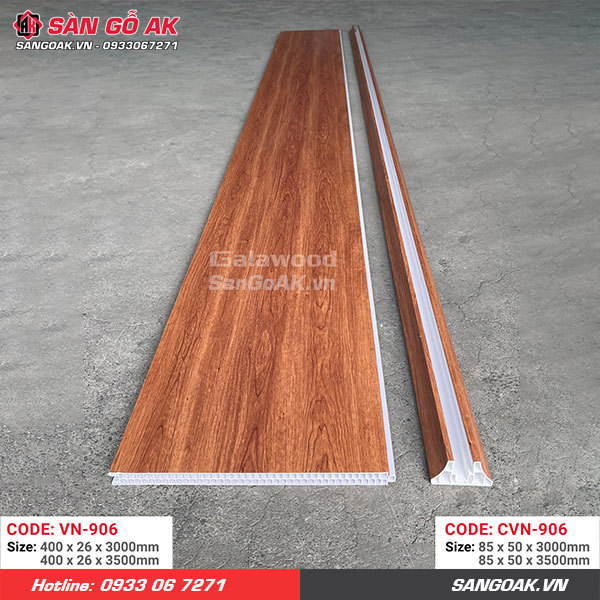 Tấm vách ngăn nhựa vân gỗ vàng cam Galawood VN-906